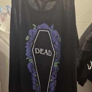 Hot Topic Graphic Black and Purple Sleeveless Tank Top